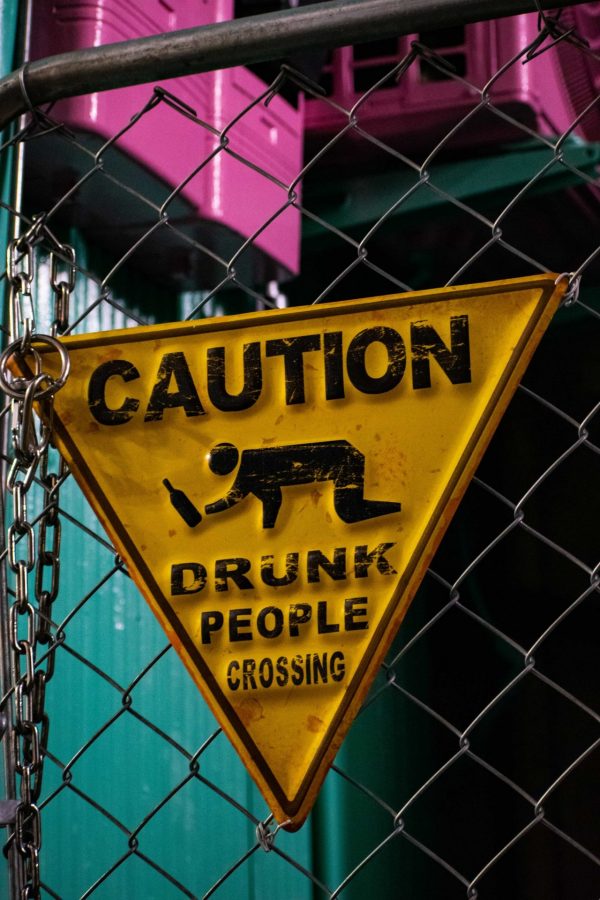 Caution, drunk people crossing