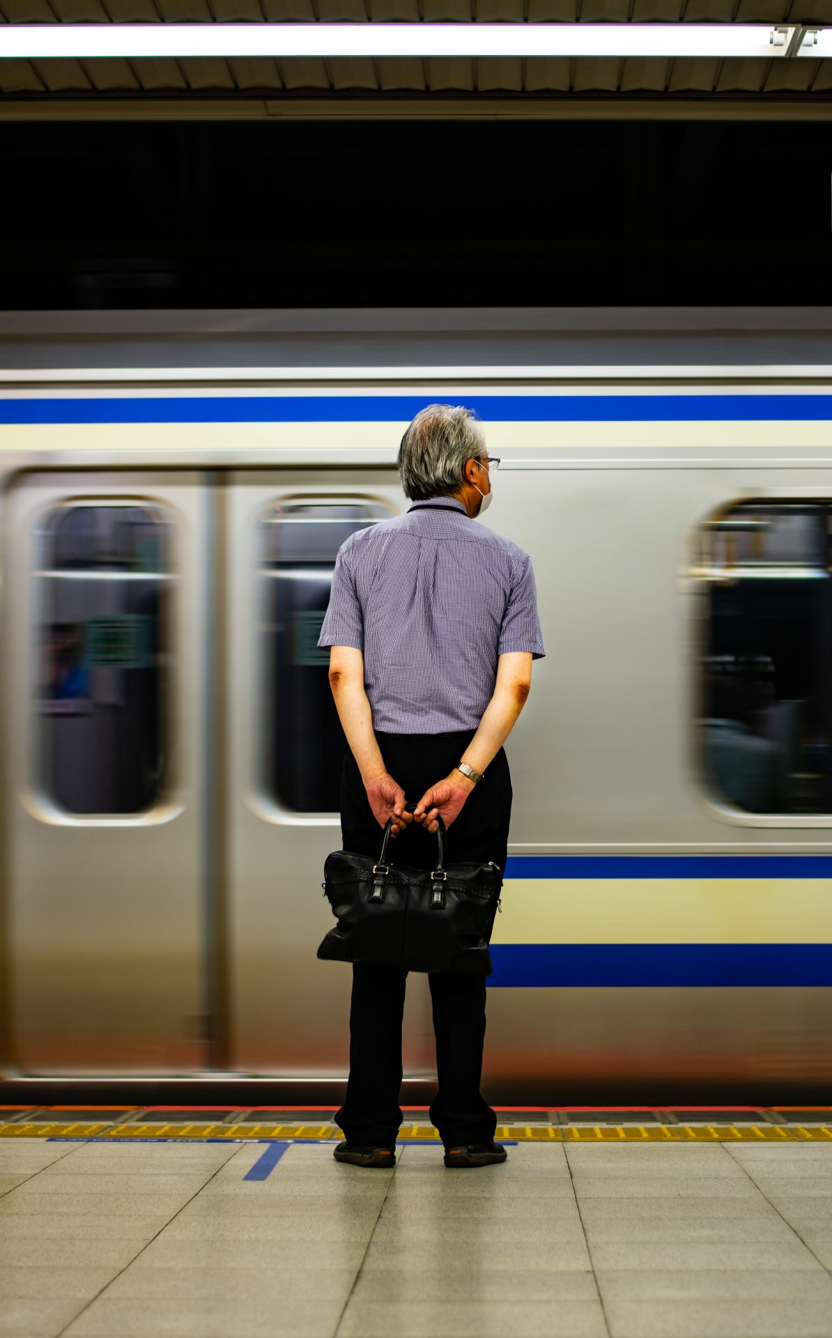 Waiting for the train in Tokyo, Japan